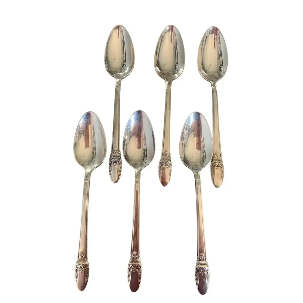 6 International Silver First Love Teaspoons Spoons 1847 Rogers Silverplate6 1/8